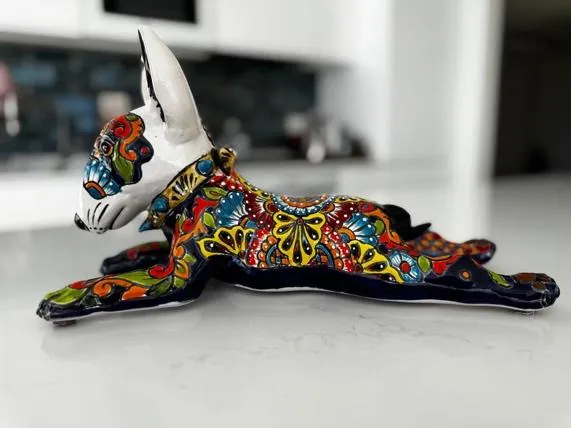 The Third Gift: Settling In — Mexican folk art talavera bulldog